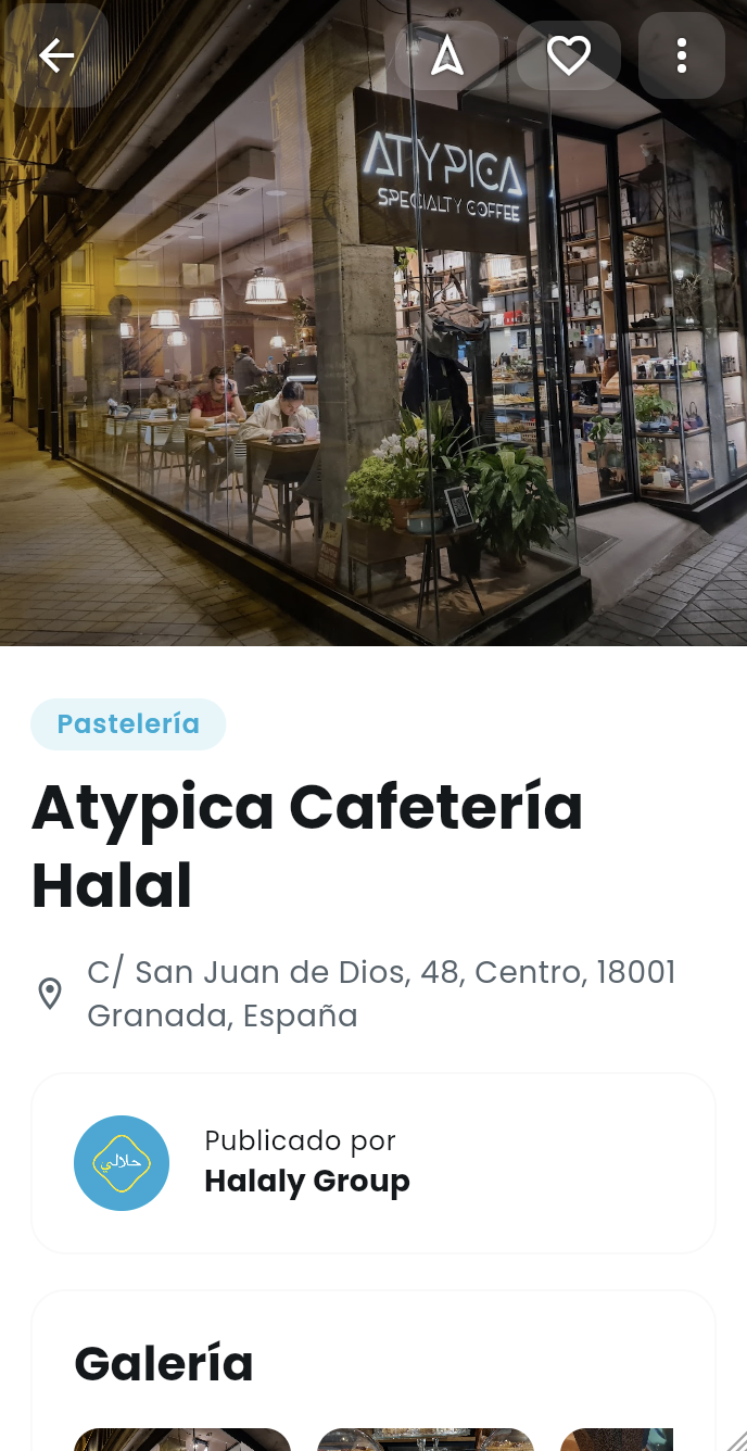 Halaly App - Vista de negocio